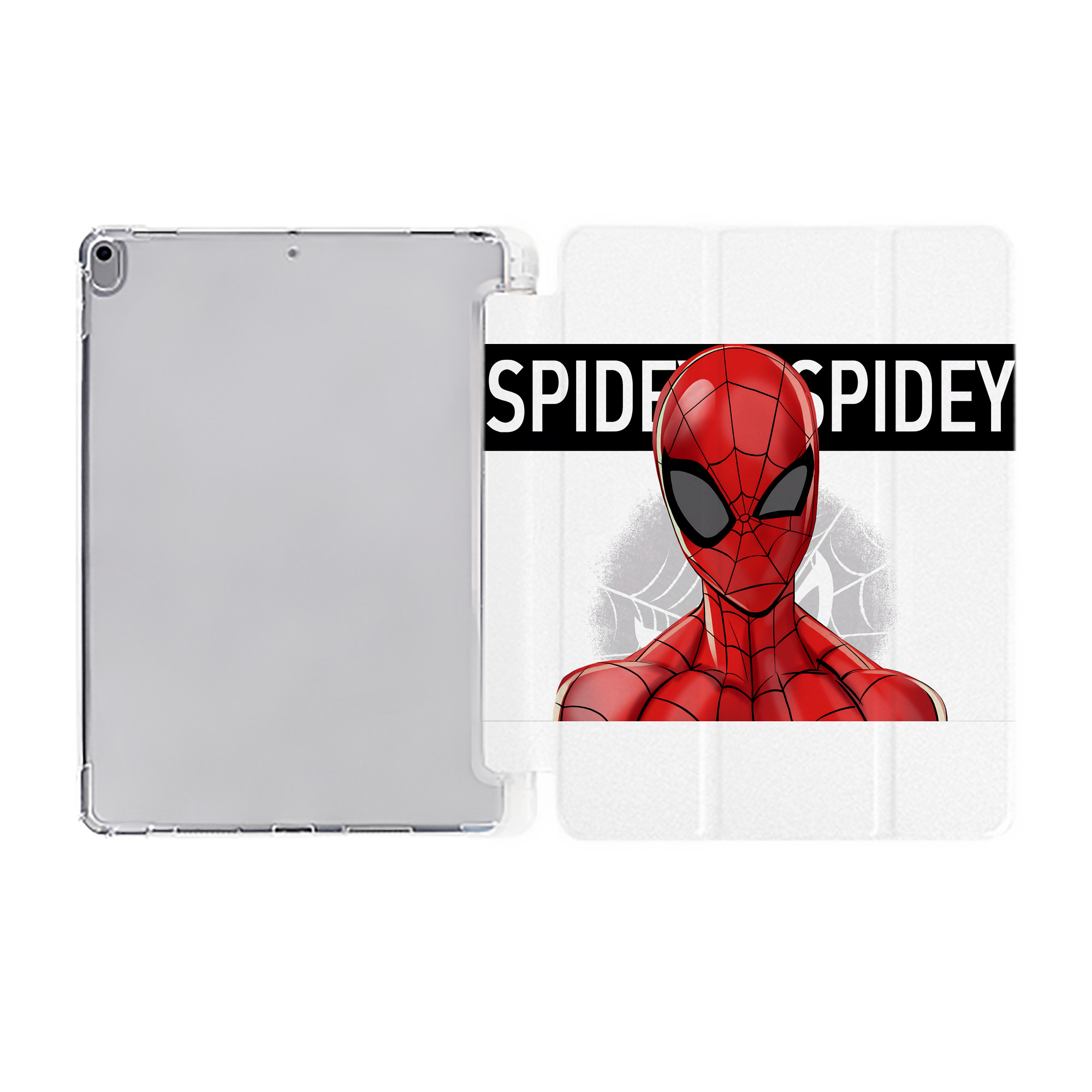 （画像用） Spider Man スパイダーマン IPad ケース ペン収納付き 三つ折りスタンド PUレザー×シリコン 対応機種9.5/10.5/10.9インチ
